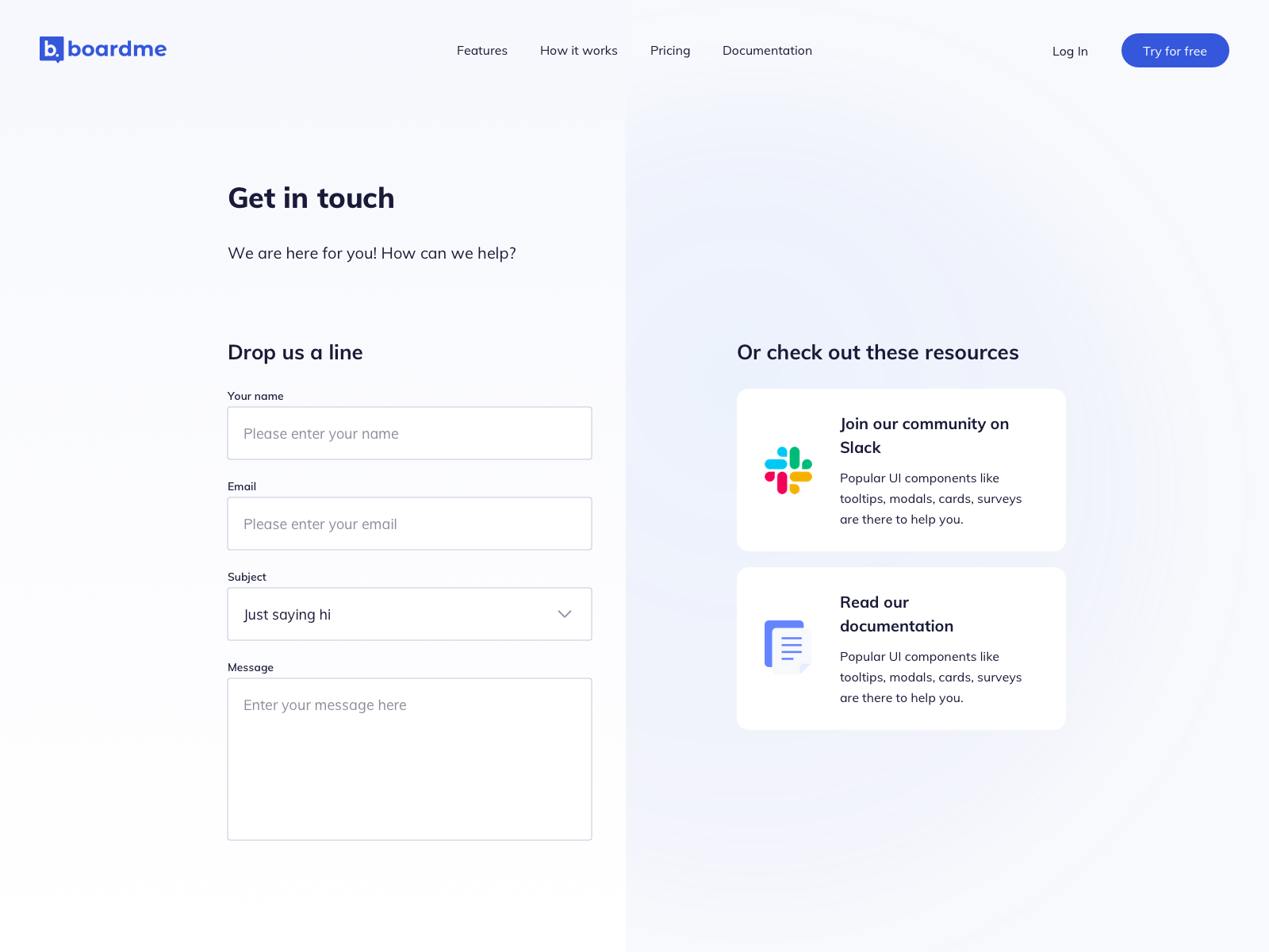 contact form